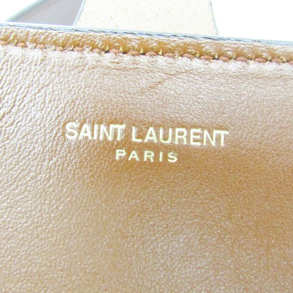 SAINT LAURENT Monogram Leather PVC Shoulder Bag in Dark Brown - Picture 13 of 14